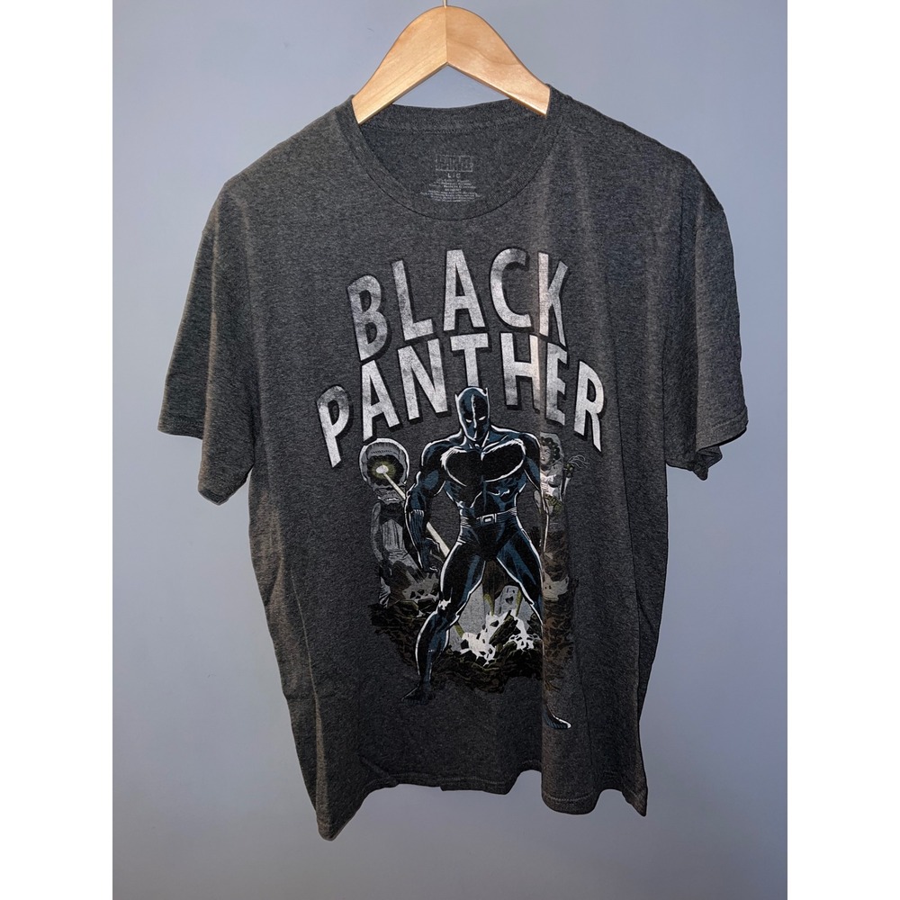 Marvel Black Panther Graphic T-Shirt Mens Large Gray Heather Shuri Okoye MCU